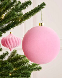 Werchristmas Pink Extra Large Velvet Bauble Traditional 15 Cm - thumbnail 3