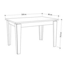 Decortie Tolmen Dining Table Rectangular Extendable Table For 4 Seater Contemporary Kitchen Table 120Wcm Living Room, Mocha Grey - thumbnail 3