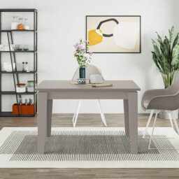 Decortie Tolmen Dining Table Rectangular Extendable Table For 4 Seater Contemporary Kitchen Table 120Wcm Living Room, Mocha Grey - thumbnail 4