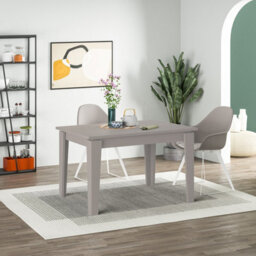 Decortie Tolmen Dining Table Rectangular Extendable Table For 4 Seater Contemporary Kitchen Table 120Wcm Living Room, Mocha Grey - thumbnail 1