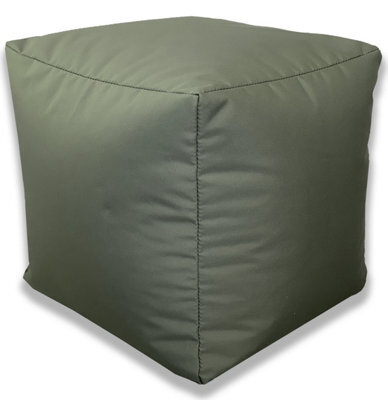 Beautiful Beanbags Beanbag Cube Footstool - Water-Resistant Bean Bag Pouffe For Indoor Or Outdoor Use - Olive - image 1