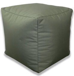 Beautiful Beanbags Beanbag Cube Footstool - Water-Resistant Bean Bag Pouffe For Indoor Or Outdoor Use - Olive