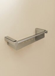Cosmic Bathroom Shelf Rectangular, 34 Cm, Silver Gloss, Metal, Wall-Mounted - thumbnail 1