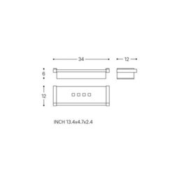 Cosmic Bathroom Shelf Rectangular, 34 Cm, Silver Gloss, Metal, Wall-Mounted - thumbnail 5