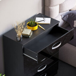 Lassic Vida Design Hulio Black High Gloss 5 Drawer Chest (H)900mm (W)750mm (D)360mm - thumbnail 7