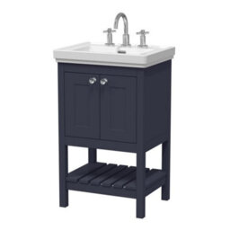 Dezine Colorado 500mm Indigo Blue 3 Tap Hole Floorstanding Vanity Unit - thumbnail 1