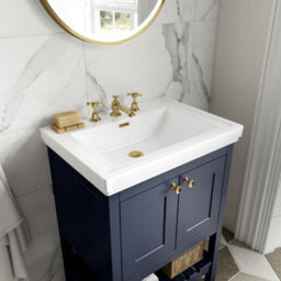 Dezine Colorado 500mm Indigo Blue 3 Tap Hole Floorstanding Vanity Unit - thumbnail 2