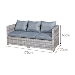 OSeasons Acorn Rattan 5 Seat Lounge Sofa Set In Dove Grey - thumbnail 4