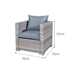 OSeasons Acorn Rattan 5 Seat Lounge Sofa Set In Dove Grey - thumbnail 3