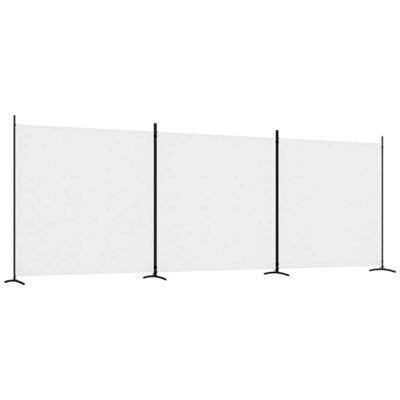 Vidaxl 3-Panel Room Divider White 525X180 Cm Fabric - image 1