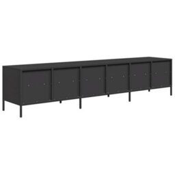 Berkfield Tv Cabinet Black 202X39X43.5 Cm Cold-Rolled Steel - thumbnail 7