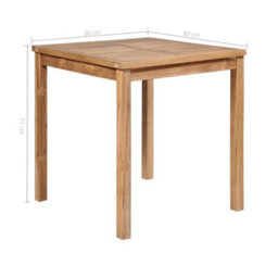 Berkfield Garden Table 80X80X77 Cm Solid Teak Wood - thumbnail 5