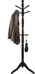 Aspect Furniture Cleo Wooden Coat Stand With 9 Hooks-Solid Wood In Black Finish - thumbnail 3