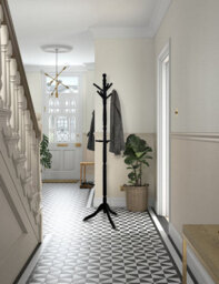 Aspect Furniture Cleo Wooden Coat Stand With 9 Hooks-Solid Wood In Black Finish