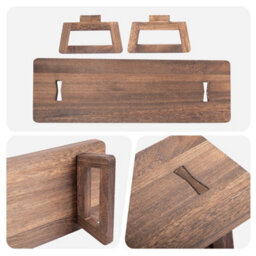 Solid Wood Monitor Riser Walnut Desk Shelf - thumbnail 4