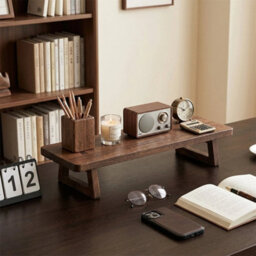 Solid Wood Monitor Riser Walnut Desk Shelf - thumbnail 5
