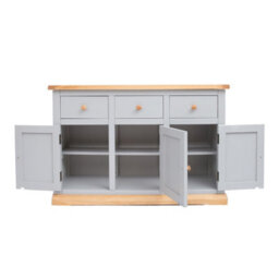 Cabinet Bits Bomporto Light Grey 3 Drawer 3 Door Sideboard Wood Knob - thumbnail 5