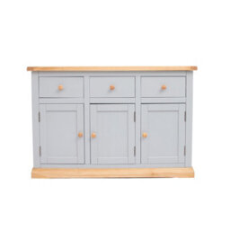 Cabinet Bits Bomporto Light Grey 3 Drawer 3 Door Sideboard Wood Knob - thumbnail 1