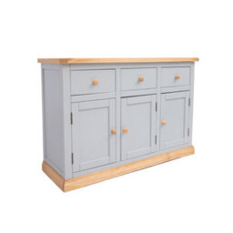 Cabinet Bits Bomporto Light Grey 3 Drawer 3 Door Sideboard Wood Knob - thumbnail 2