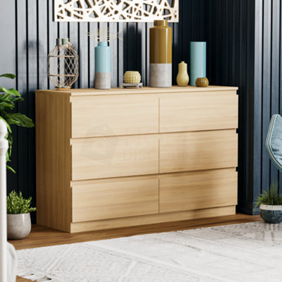 Lassic Vida Designs Denver Pine 6 Drawer Chest (H)770mm (W)1200mm (D)400mm - image 1