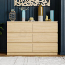 Lassic Vida Designs Denver Pine 6 Drawer Chest (H)770mm (W)1200mm (D)400mm - thumbnail 3
