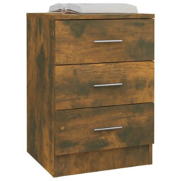 Vidaxl Bedside Cabinet Smoked Oak 38X35X56 Cm Engineered Wood - thumbnail 3