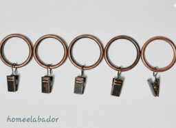 Homeelabador 30mm Metal Copper Colour Curtain Pole Rod Rings With Clips Hanging Pack Of 10 - thumbnail 7