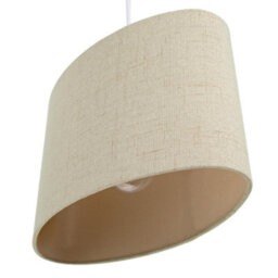 Happy Homewares Contemporary And Sleek Taupe Stitched Effect Linen Fabric Oval Lamp Shade - thumbnail 4