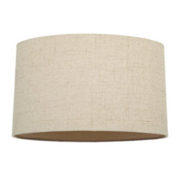 Happy Homewares Contemporary And Sleek Taupe Stitched Effect Linen Fabric Oval Lamp Shade - thumbnail 1