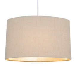 Happy Homewares Contemporary And Sleek Taupe Stitched Effect Linen Fabric Oval Lamp Shade - thumbnail 2