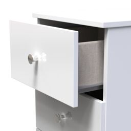 Yarmouth Ready Assembled Matt White No Effect 3 Drawer Bedside Chest (H)685mm (W)370mm (D)390mm - thumbnail 4
