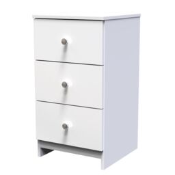 Yarmouth Ready Assembled Matt White No Effect 3 Drawer Bedside Chest (H)685mm (W)370mm (D)390mm - thumbnail 2