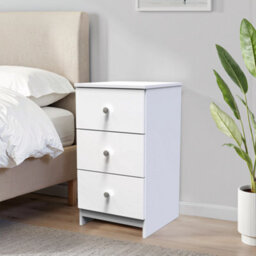 Yarmouth Ready Assembled Matt White No Effect 3 Drawer Bedside Chest (H)685mm (W)370mm (D)390mm - thumbnail 1