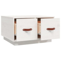 Berkfield Coffee Table White 60X53X35 Cm Solid Wood Pine - thumbnail 7