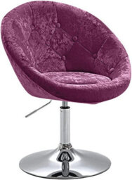 Evre Round Velvet Barstool Pink With Height Adjustment And Swivel