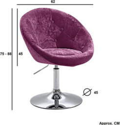 Evre Round Velvet Barstool Pink With Height Adjustment And Swivel - thumbnail 5