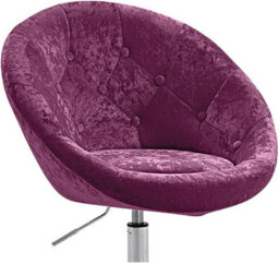 Evre Round Velvet Barstool Pink With Height Adjustment And Swivel - thumbnail 4