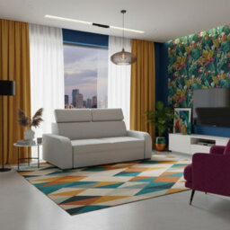 Oslo M 3 Living Room Sofa No Sleeping Function Mdf Chipboard Polyurethane Foam Wooden Frame 200X100X85 100Cm Light Grey - thumbnail 1