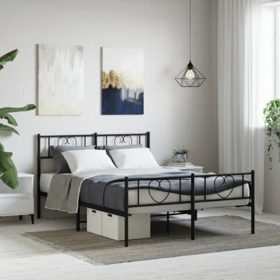 Berkfield Metal Bed Frame With Headboard And Footboard Black 160X200 Cm - image 1
