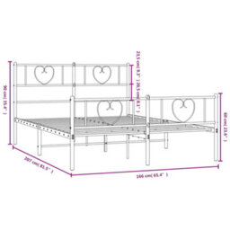 Berkfield Metal Bed Frame With Headboard And Footboard Black 160X200 Cm - thumbnail 9