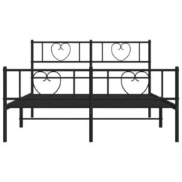 Berkfield Metal Bed Frame With Headboard And Footboard Black 160X200 Cm - thumbnail 5