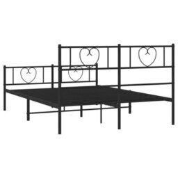 Berkfield Metal Bed Frame With Headboard And Footboard Black 160X200 Cm - thumbnail 7