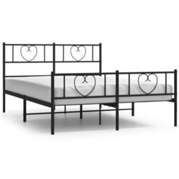 Berkfield Metal Bed Frame With Headboard And Footboard Black 160X200 Cm - thumbnail 2