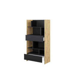 Arte Bed Concept Oak Artisan And Black Sideboard Cabinet 92Cm - thumbnail 2