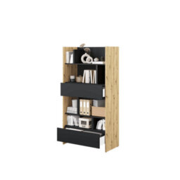 Arte Bed Concept Oak Artisan And Black Sideboard Cabinet 92Cm - thumbnail 3