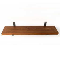 Toolty Rustic Handmade Wall Shelf, Wall Mounted, 150Cm X 14.5Cm Up Design, Dark Oak, Handcrafted Vintage Style - thumbnail 4