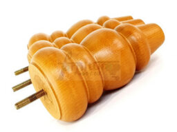 L&F 4X Solid Turned Wood Furniture Legs Chair Settee Feet 155mm 8mm Thread Golden Oak Stain - thumbnail 8
