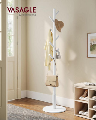 LEDREM Coat Rack, Solid Wood Coat Stand, Free Standing Hall Coat Tree With 8 Hooks For Coats, Hats, Bags, Purses, For Entryway - image 1