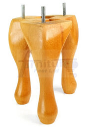 L&F Queen Anne Wooden Legs 150mm High Set Of 4 Oak Replacement Furniture Feet Chairs Sofas Footstools M8 (8mm) - thumbnail 6