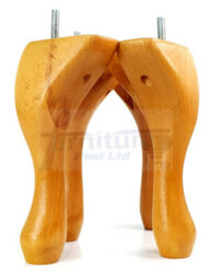 L&F Queen Anne Wooden Legs 150mm High Set Of 4 Oak Replacement Furniture Feet Chairs Sofas Footstools M8 (8mm) - thumbnail 5